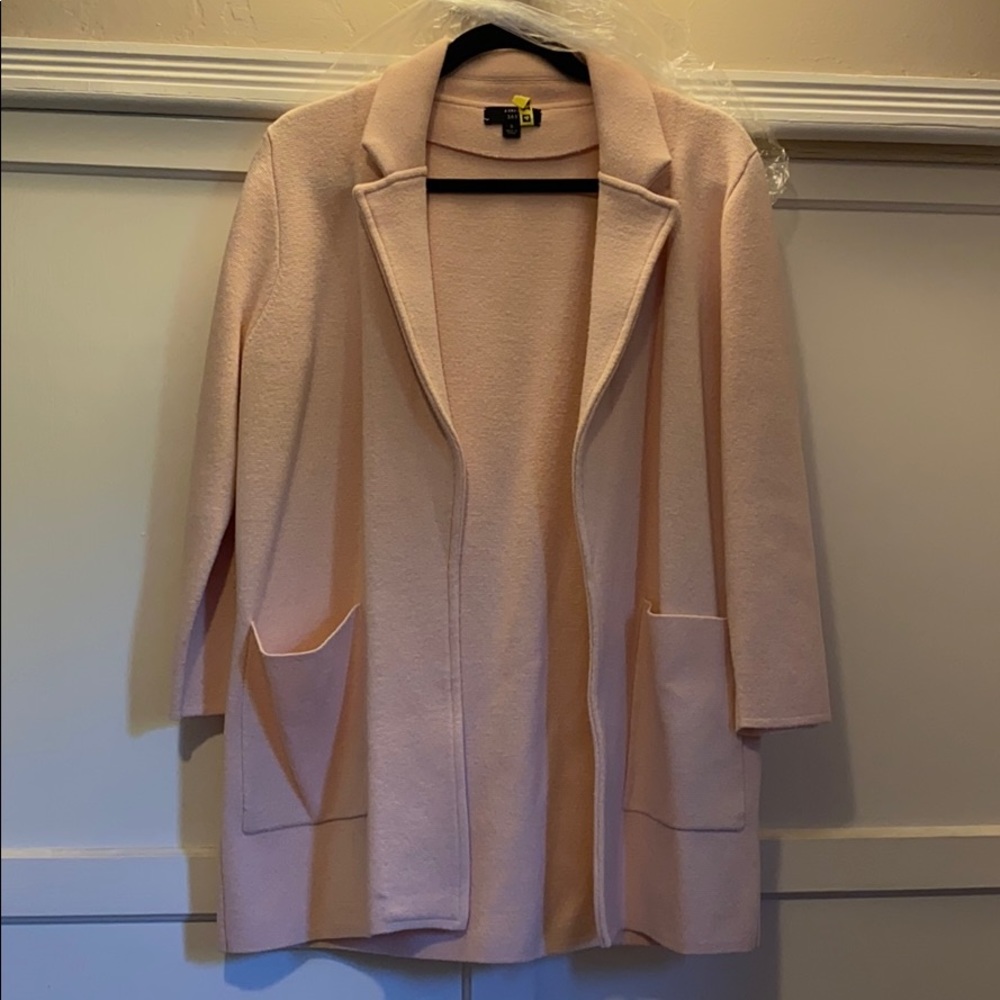 JCrew sweater blazer in pale pink